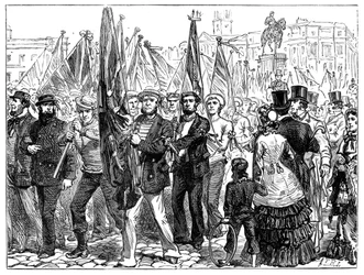 Demonstration of sailors, 19th century