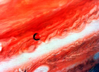 Detail of Jupiter and Its Inner Satellite Io