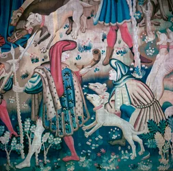 Detail of bear-hunt from the Devonshire Hunting Tapestries