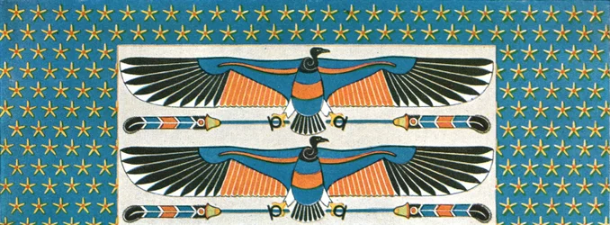 (Detail) Ceiling Painting in the Tomb of Bekenranef at Sakkara, Egypt