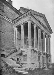 (Detail) of North Front and Portico, La Malcontenta, Mira, Veneto, Italy