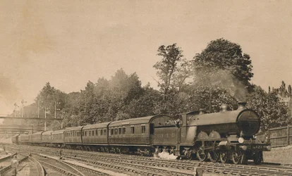 Down Brighton Express near South Croydon. Engine 4-4-2, No. 421