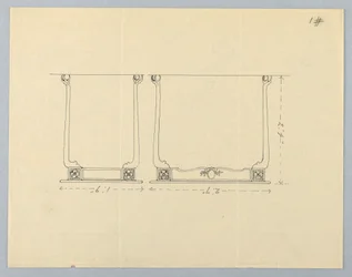 Drawing, Design for Small Rectangular Table with Rosette Motifs