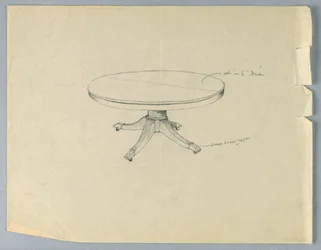 Design for a Round Table on Animal Paw Feet