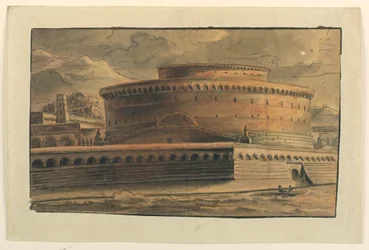 Drawing, Stage Design, Exterior of Circular Building, early 19th century