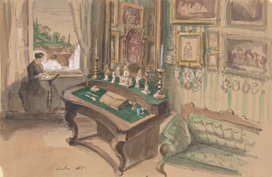 Drawing of an Interior: Salon, 1857