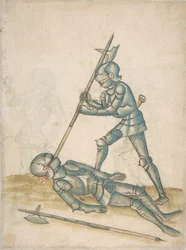 Drawings Showing Combat on Foot Champ Clos