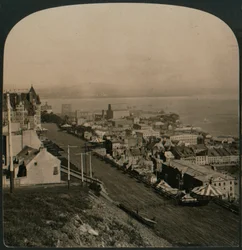 Dufferin Terrace, Old Town and St. Lawrence River from the Citadel, Quebec, Canada