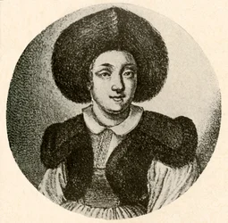 Dutch girl in fur cap and fur-trimmed jacket