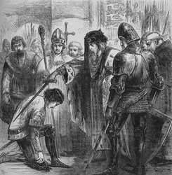 Edward III Knighting the Black Prince, 1384, c. 1880