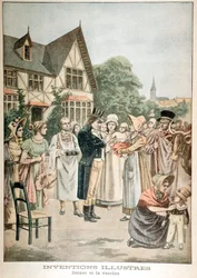 Edward Jenner 1749-1823 English Physician, Vaccinating Child with Cowpox Serum