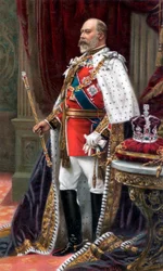 Edward VII in full coronation robes, 1902