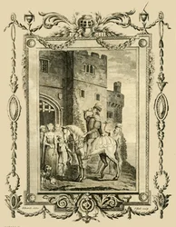 Edward the Martyr stabbed by order of his Step Mother, Elfrida, at Corfe Castle