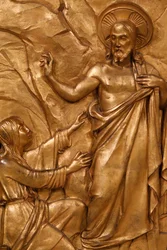 Eglise de la Madeleine - Tabernacle detail - Jesus Christ and Mary Magdalene, Paris, France