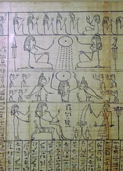 Egyptian depiction of a funeral and entrance into the underworld, Papyrus of Ani