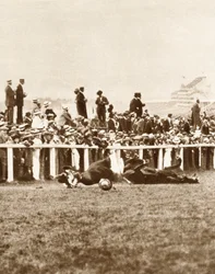 Emily Davison throwing herself in front of the King