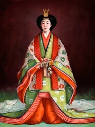 Empress Nagako of Japan in her coronation garments, c1924