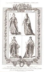 English Kings and Queens with coats of Arms