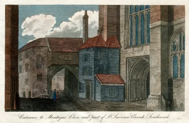 Entrance to Montague Close, and Part of St Saviour