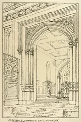 Entrance to the different courts of law, Guildhall, London, June 1815