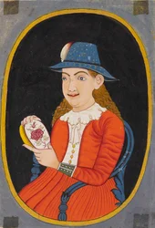 European, Probably Dutch, Woman Holding an Enamelled Box
