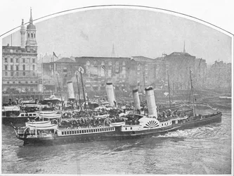 Excursion Steamboats Leaving Fresh Wharf, London Bridge