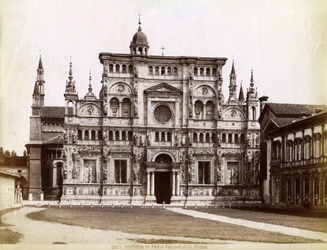 Facade, Church of the Certosa di Pavia Charterhouse of Pavia Lombardy, northern Italy