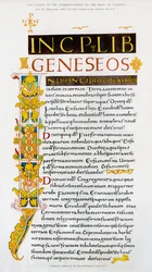 Facsimile of the commencement of the Book of Genesis