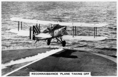 Fairey III F Reconnaissance Plane Taking Off from the Aircraft Carrier HMS Courageous