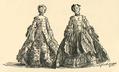 Fashion Doll in Taffeta Watteau Sacque with Hooped Petticoat