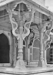 Fatehpur Sikri. Pillars on front of Tomb of Sheik Salem Christi
