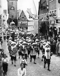 Festival in the medieval old town, Rothenburg ob der Tauber, Bavaria, Germany