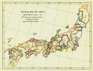 Feudal Map of Japan between 1564-1573