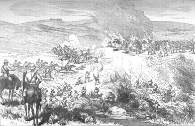 Fight Between the Galekas and the Fingoes at Butterworth River, Oct 4, 1877