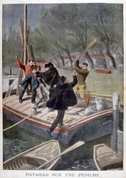 Fight on a barge