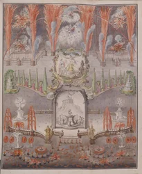 Fireworks and illumination on September 17, 1747 in Gostilitsy