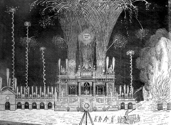 Fireworks at Green Park, St James, April 27th, 1749