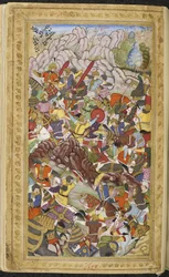 First Battle of Panipat, 1526. Miniature from Baburnama