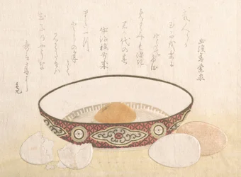 Flat Bowl with Eggs, probably 1813