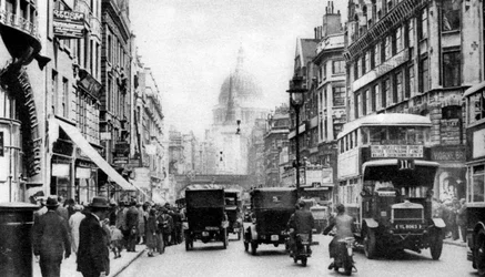 Fleet Street as seen from opposite Salisbury Court, London, 1926-1927