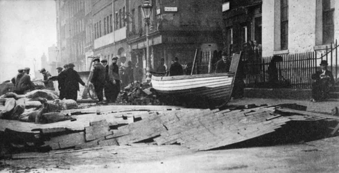Flood Damage on the Victoria Embankment, London, 1928