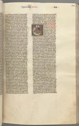Kings III, Historiated Initial E, an Attendant Bringing Abishag to David, c. 1275-1300