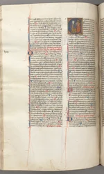 Fol. 227v, Psalm 80, Historiated Initial E, David Hitting a Carillon of Hells, c. 1275-1300