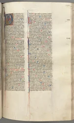 Psalm 109, historiated initial D, God the Father and Son (detail)
