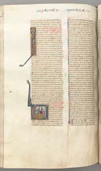 Jeremiah, Historiated Initial V, the Stoning of Jeremiah