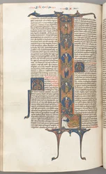 Matthew, Full-Length Historiated Initial L, the Tree of Jesse, with a Sleeping Jesse