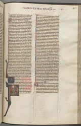Timothy I, historiated initial P, Paul seated, c. 1275-1300