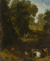Forest Interior with Travellers and Cattle Herdsmen