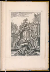 Fountain with a Cartouche and Buildings