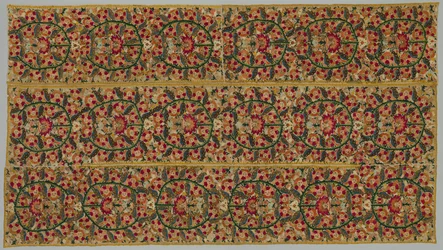 Four Borders from a Bedspread, 1700s